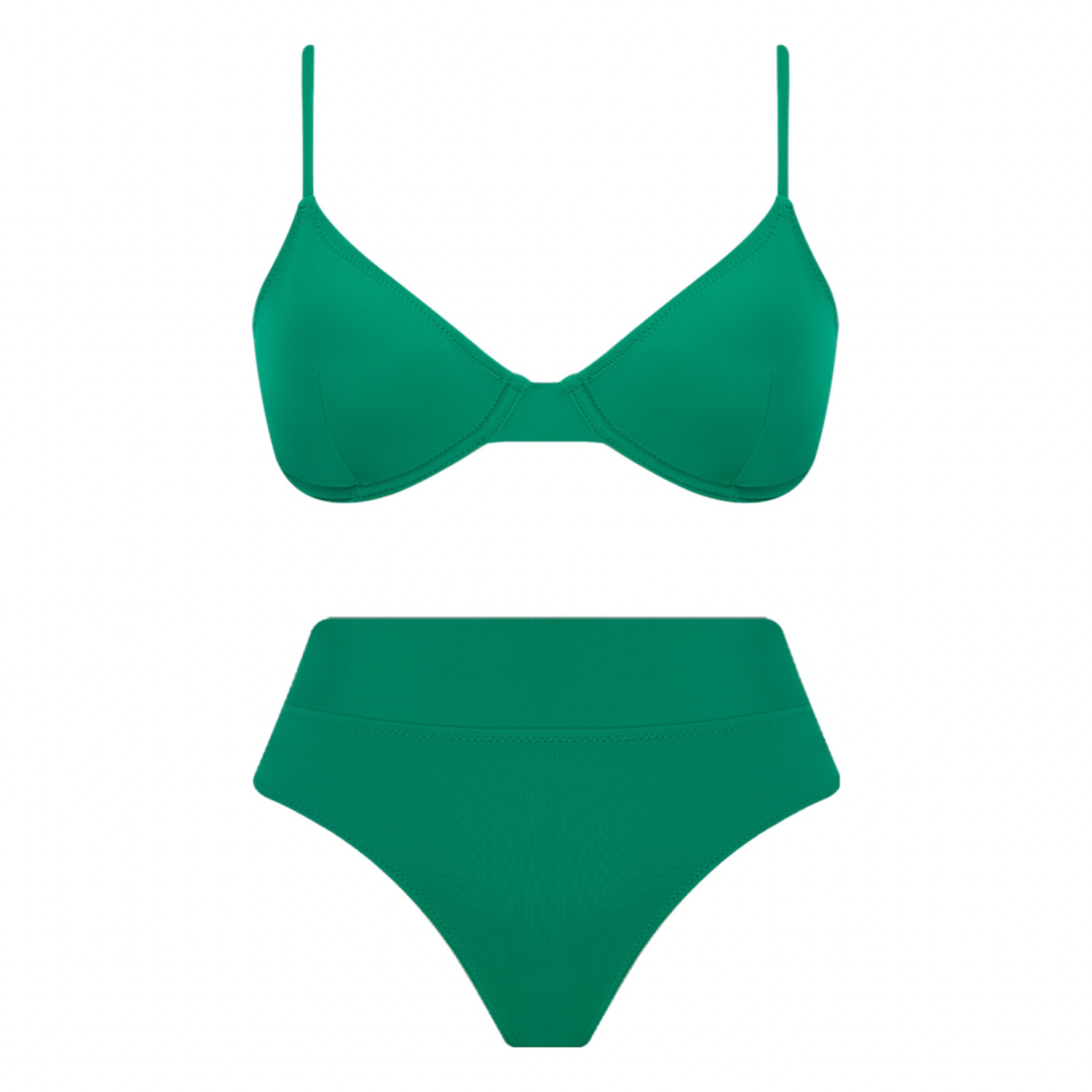 Haracci Solana Econyl Pin Up High Waist Bikini Set M Green Hipicon