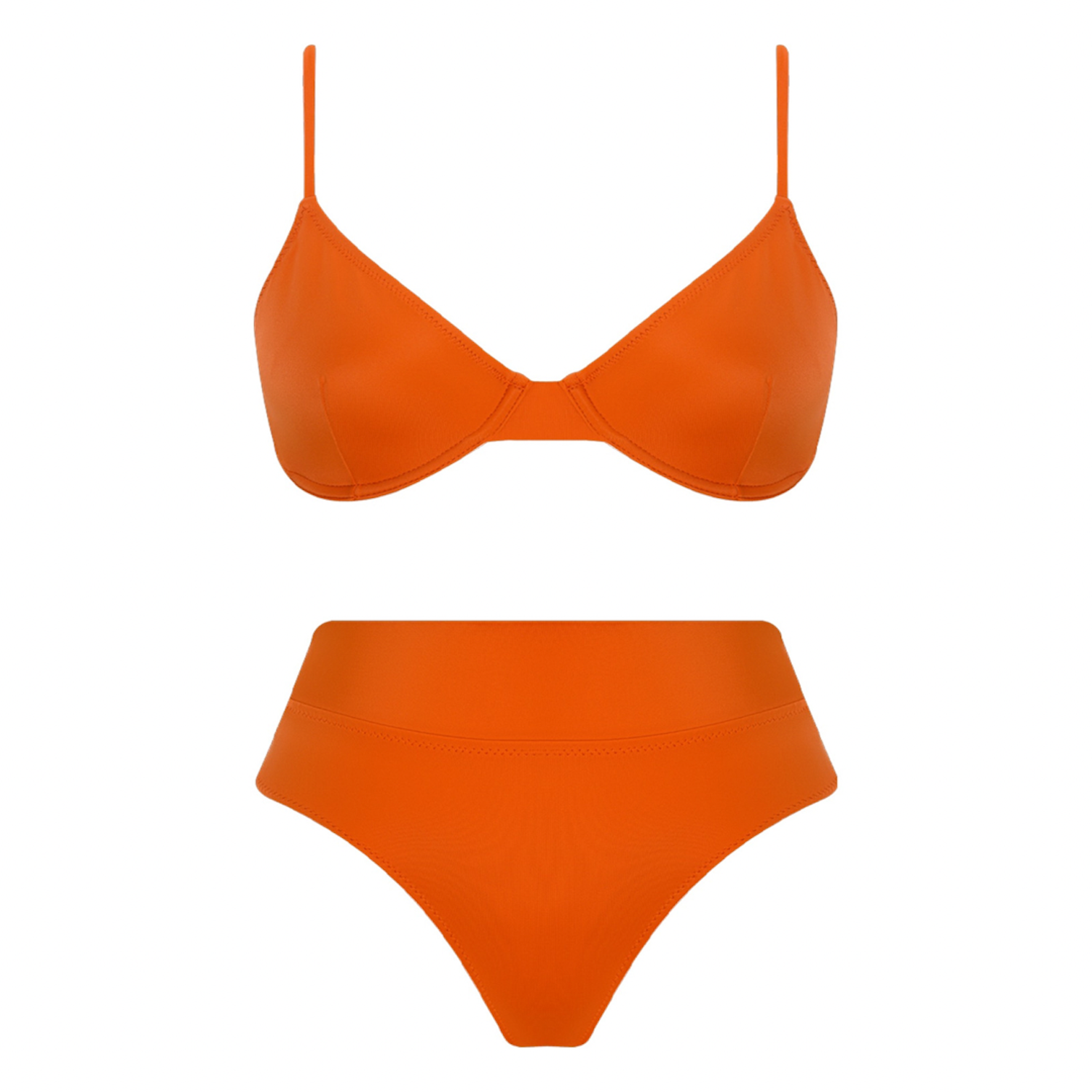 Haracci Solana Econyl Pin Up High Waist Bikini Set M Orange Hipicon