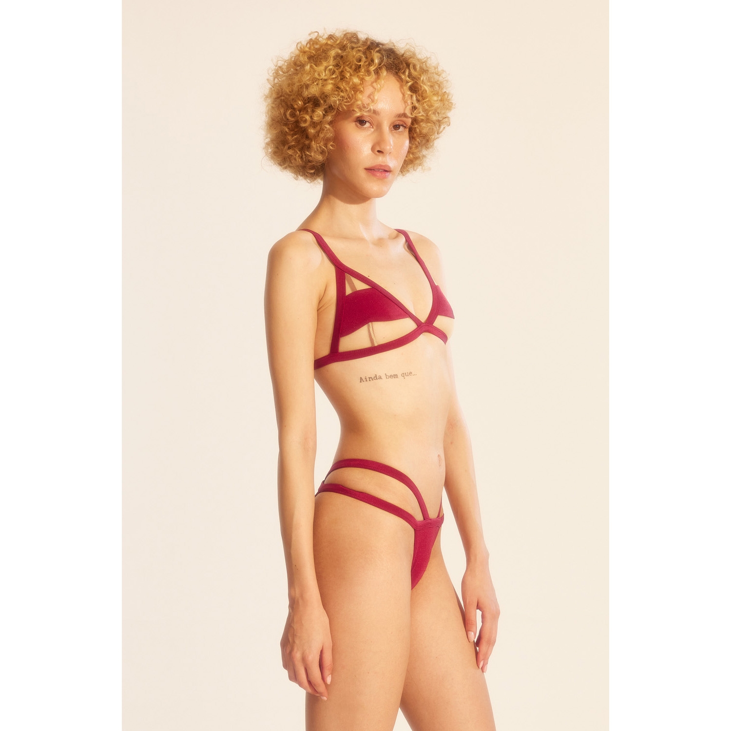 Rise And Warm Zin Rw Sole Bikini Top 38 Burgundy Hipicon