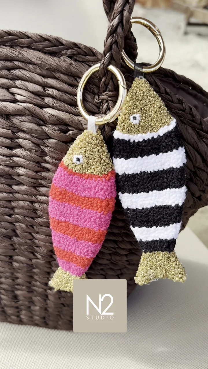 Happy Sardine Silver Bag Charm & Keychain - 4