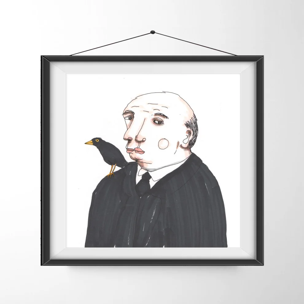 Serkan Akyol - Alfred Hitchcock Art Print