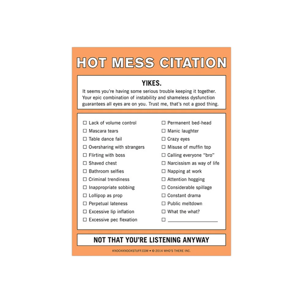 Knock Knock - Hot Mess Citation Nifty Note