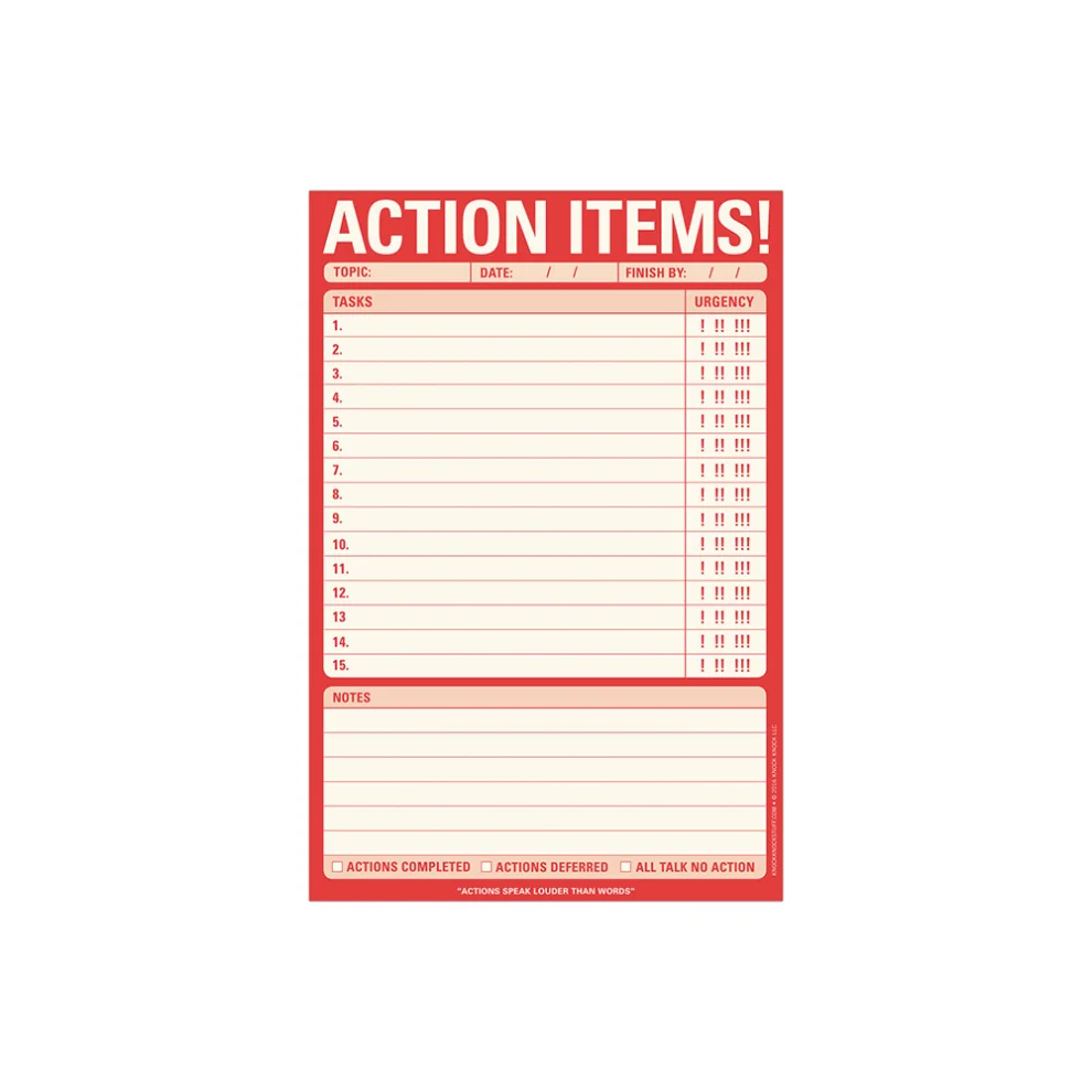 Knock Knock - Action Items! Pad