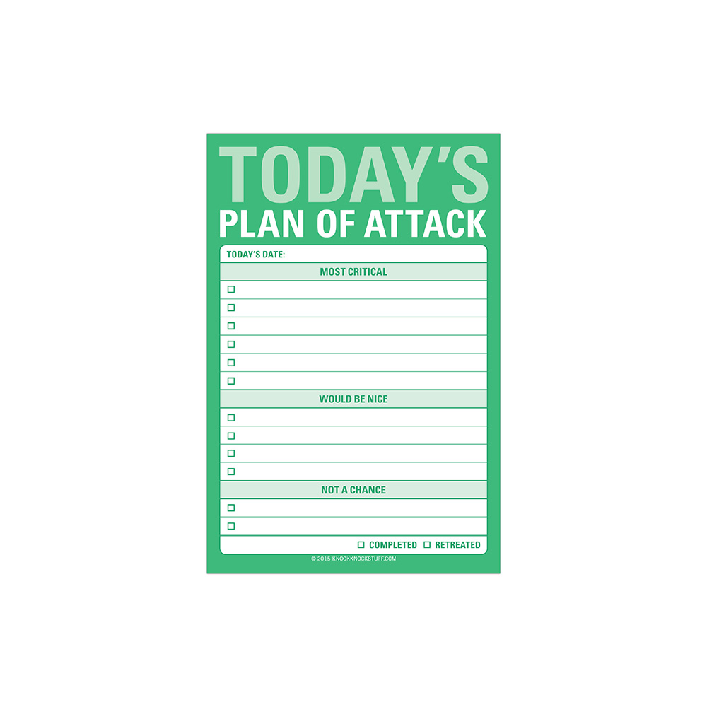 Great Big Sticky Notes - Today's Plan of Attack