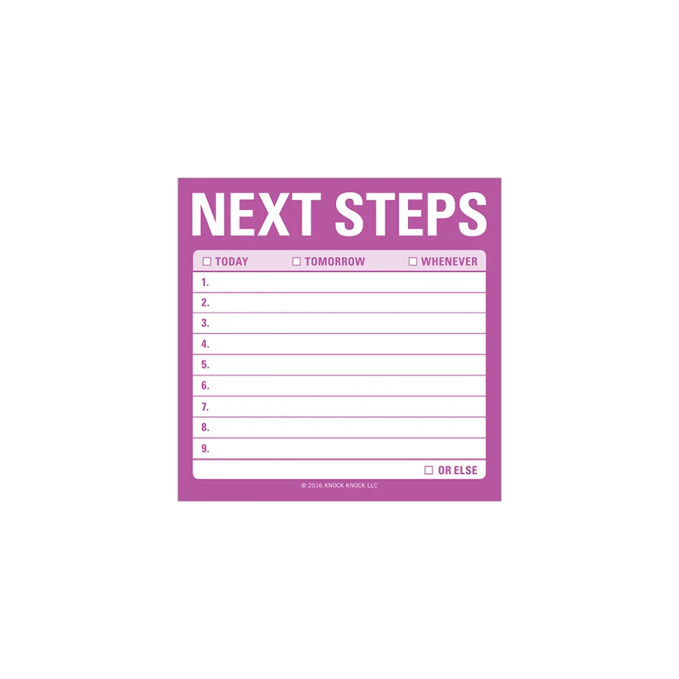 Knock Knock - Next Steps Sticky Notes 