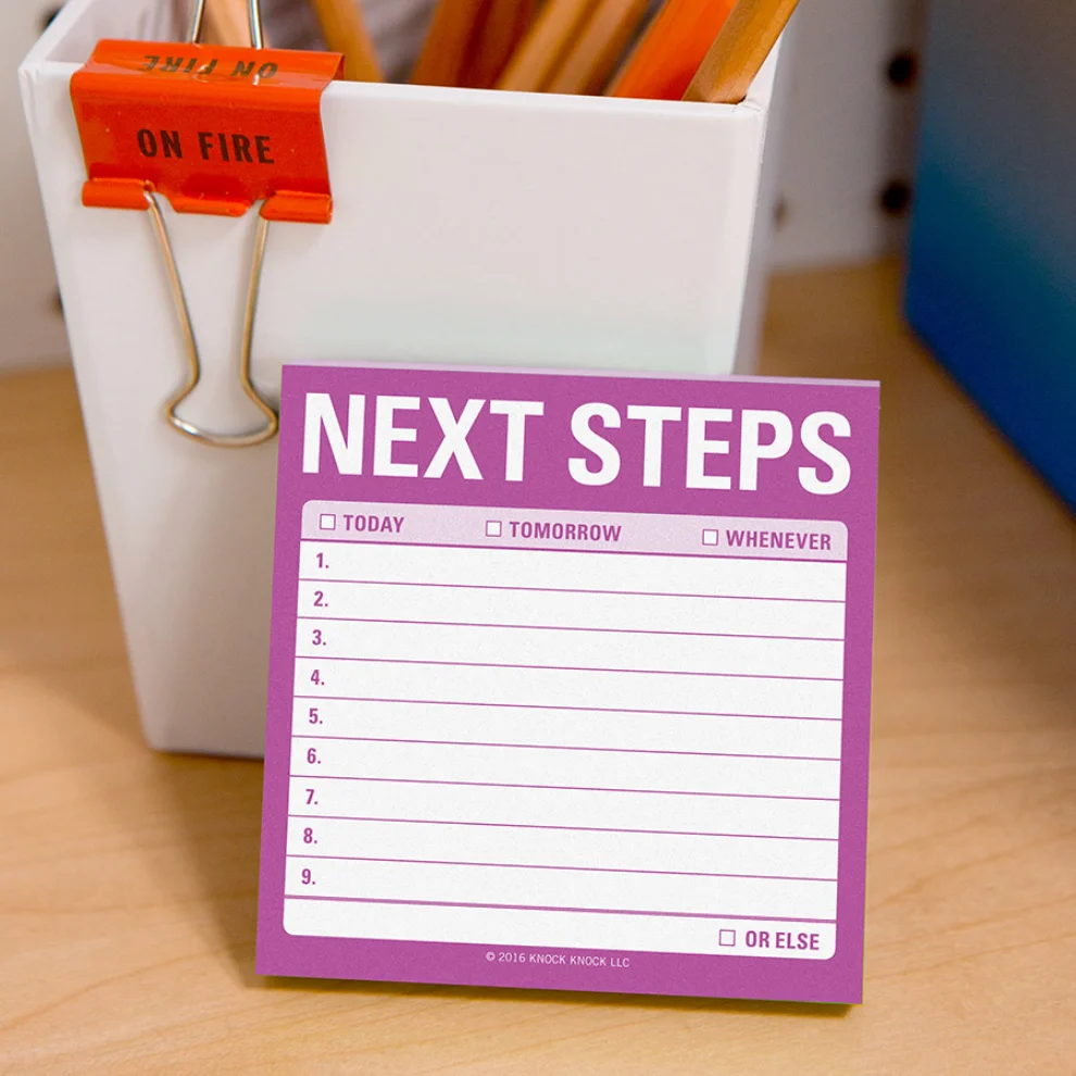 Knock Knock - Next Steps Sticky Notes 