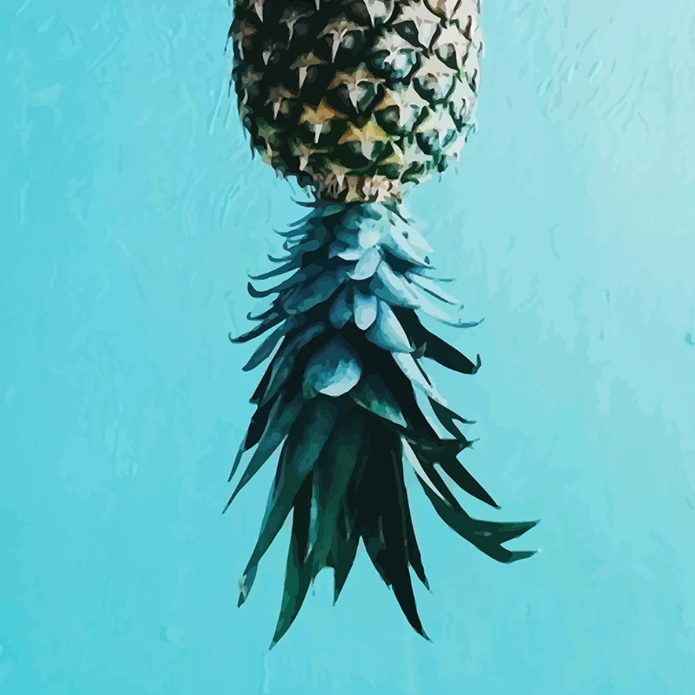 Action Zebra	 - Pineapple Art Print