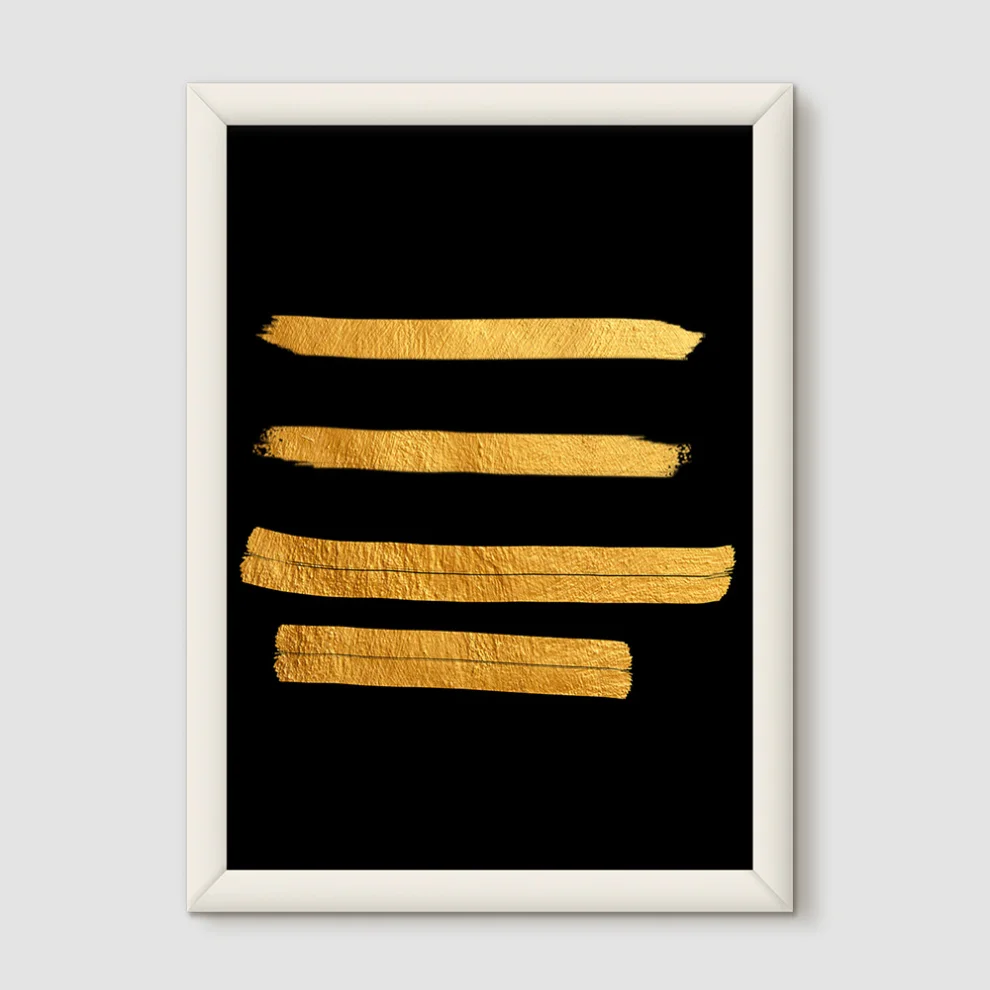 Action Zebra	 - Gold Art Print