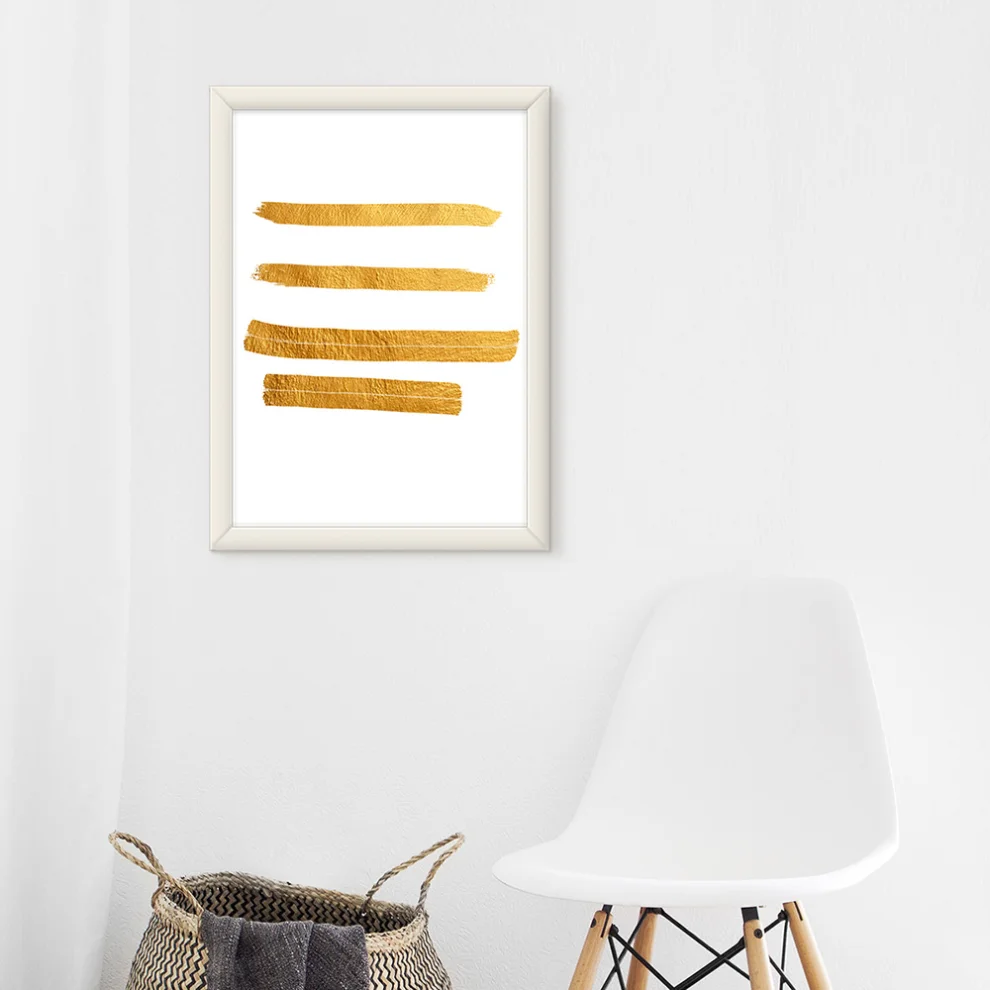 Action Zebra	 - Gold 2 Art Print