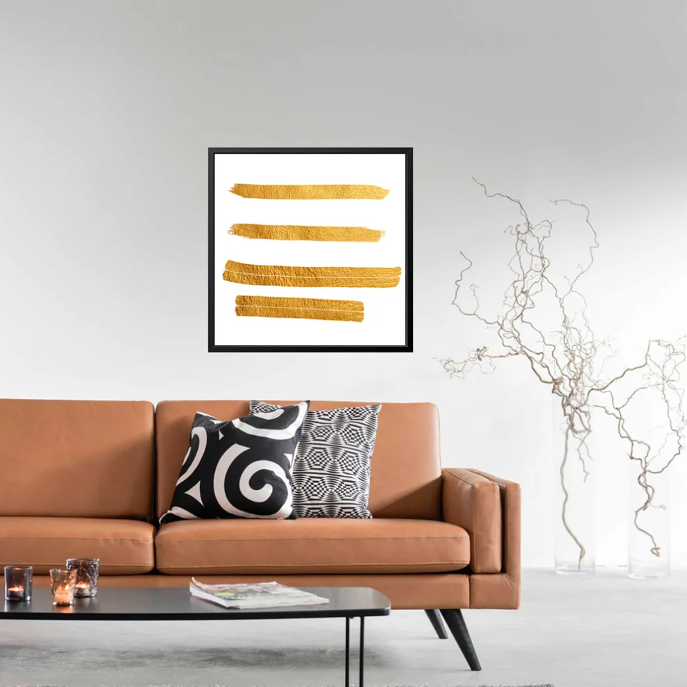 Action Zebra	 - Gold 2 Art Print