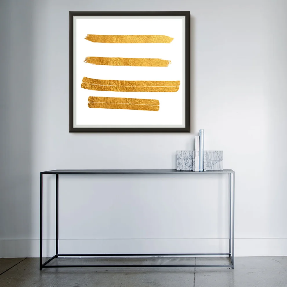 Action Zebra	 - Gold 2 Art Print