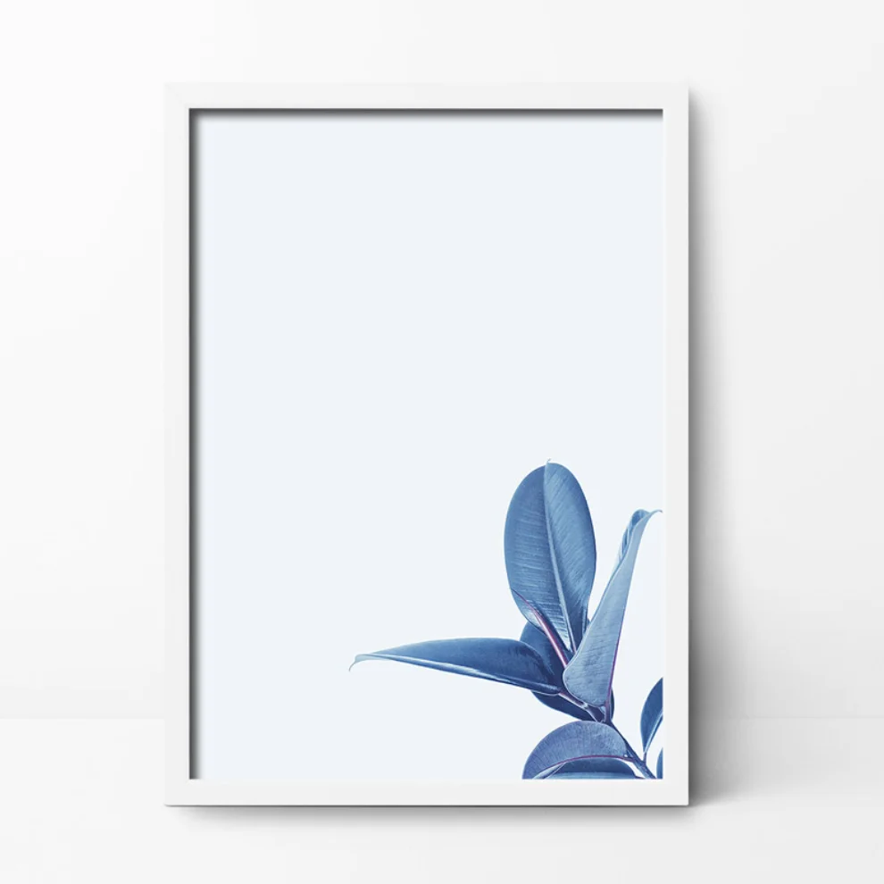 Action Zebra	 - Blue Flower Art Print