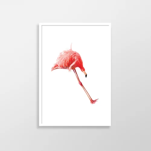 Action Zebra - Jump Flamingo Art Print