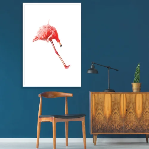 Action Zebra - Jump Flamingo Art Print