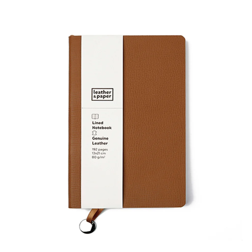 Leather & Paper - Çizgili  Deri  Defter