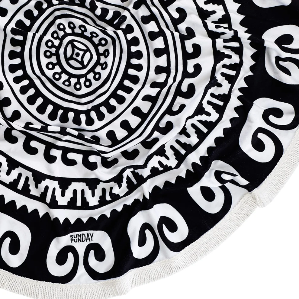 Sunday Funday - Ethnic Round Beach Towel; Roundie