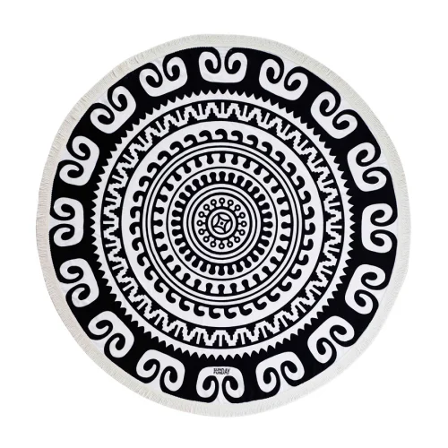 Sunday Funday - Ethnic Round Beach Towel; Roundie