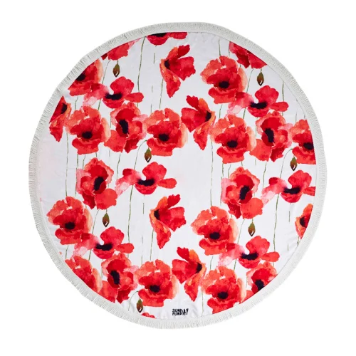 Sunday Funday - Floral Round Beach Towel Roundie