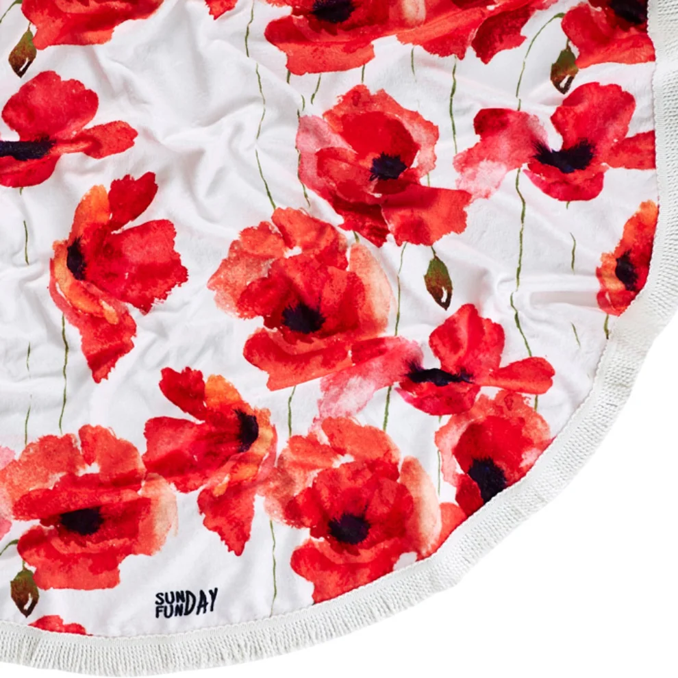 Sunday Funday - Floral Round Beach Towel Roundie