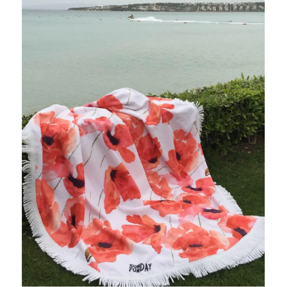 Sunday Funday - Floral Round Beach Towel Roundie