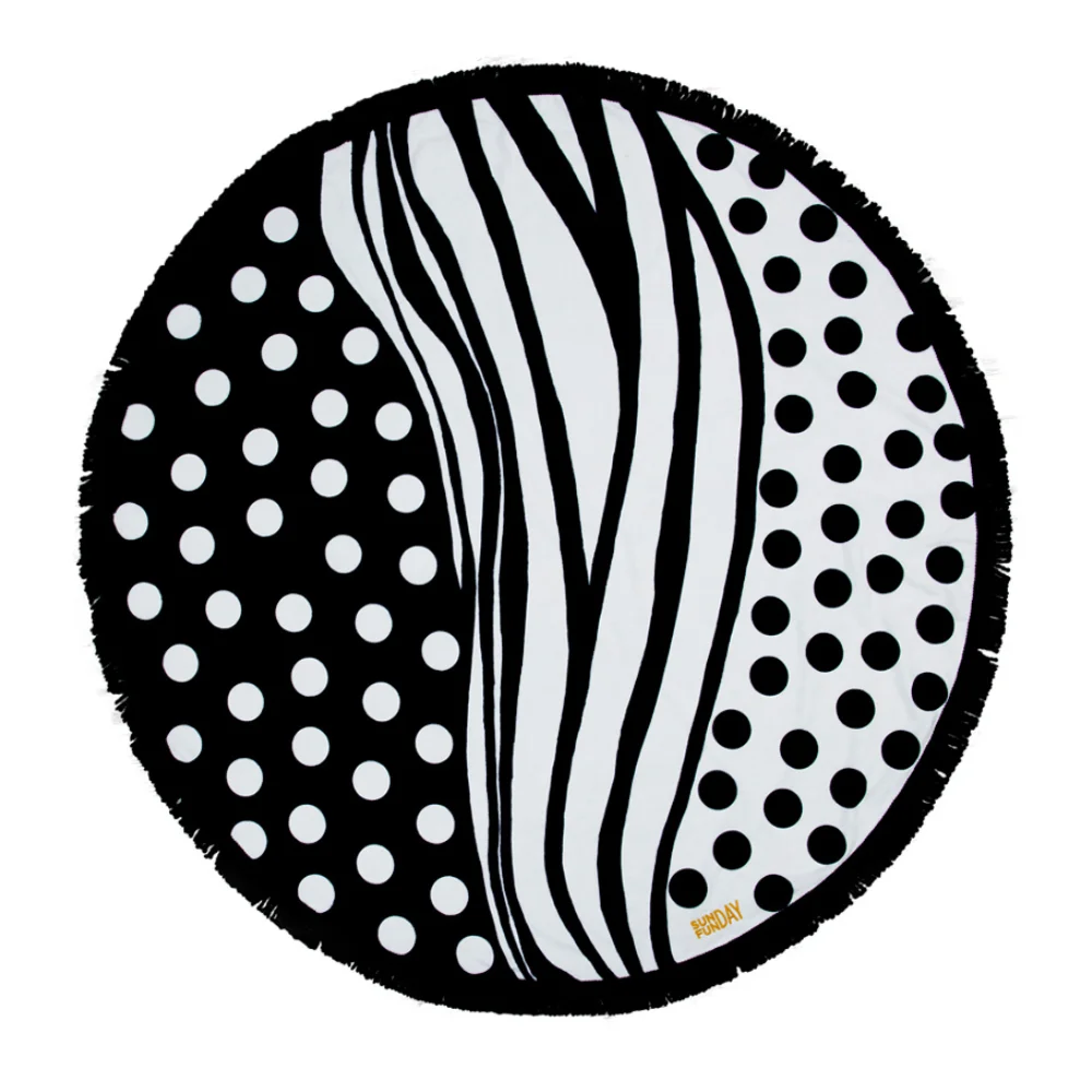 Sunday Funday - Polka Dots Round Beach Towel Roundie