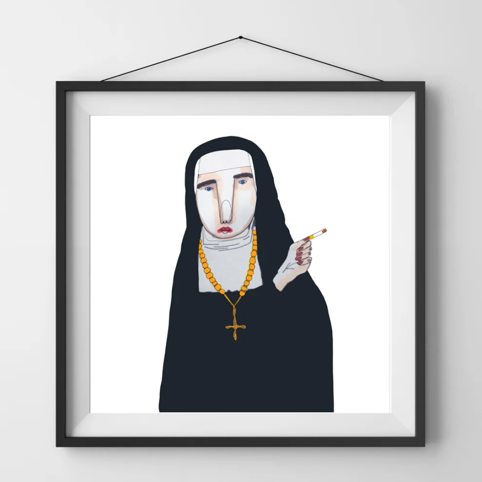 Serkan Akyol - Naughty Nun  Art Print