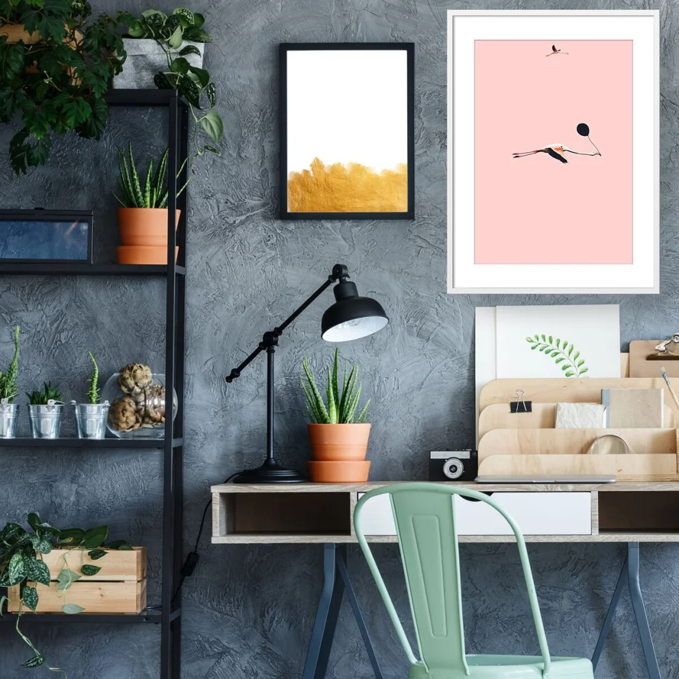 Action Zebra	 - Fly Flamingo Art Print