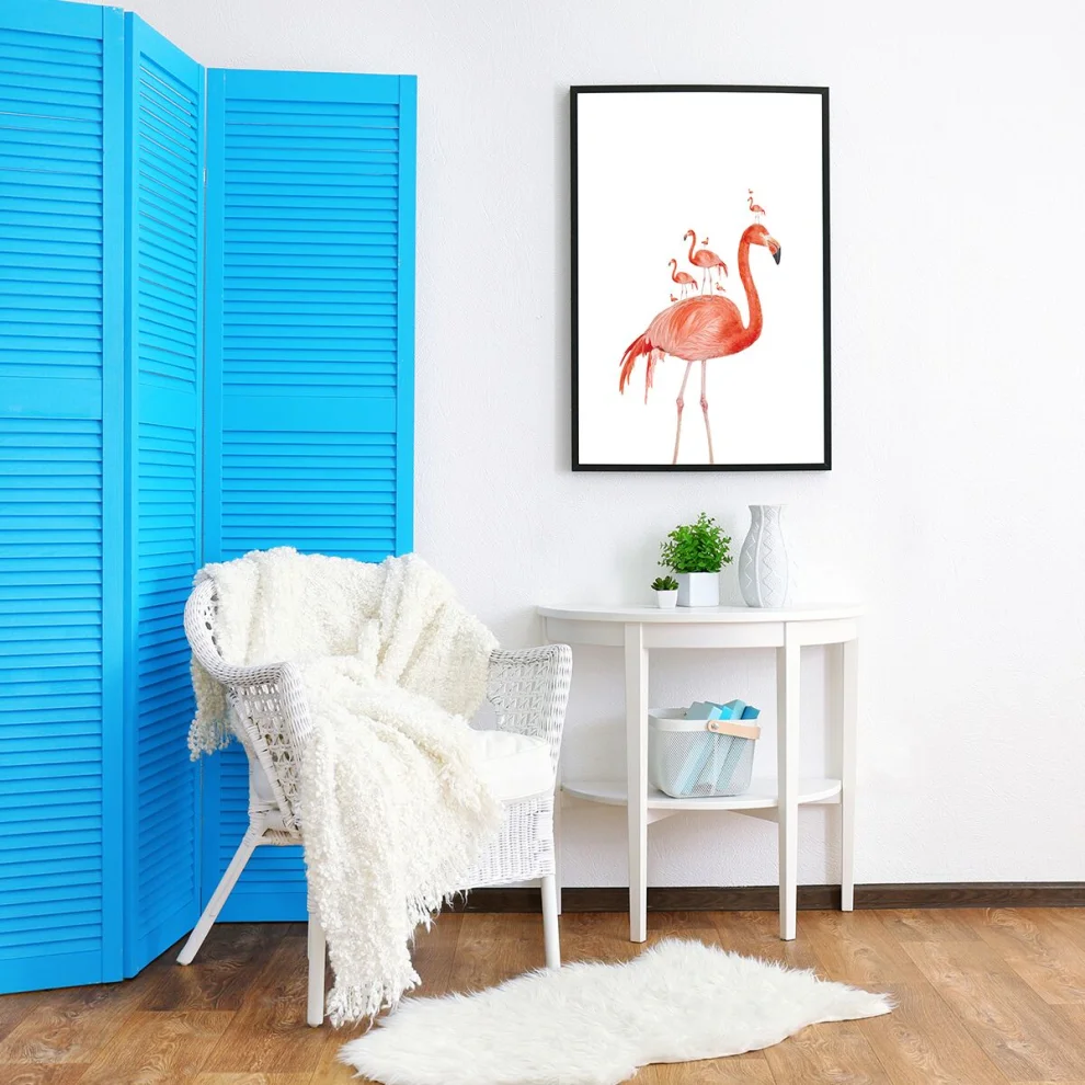 Action Zebra	 - Flamingo Party Art Print