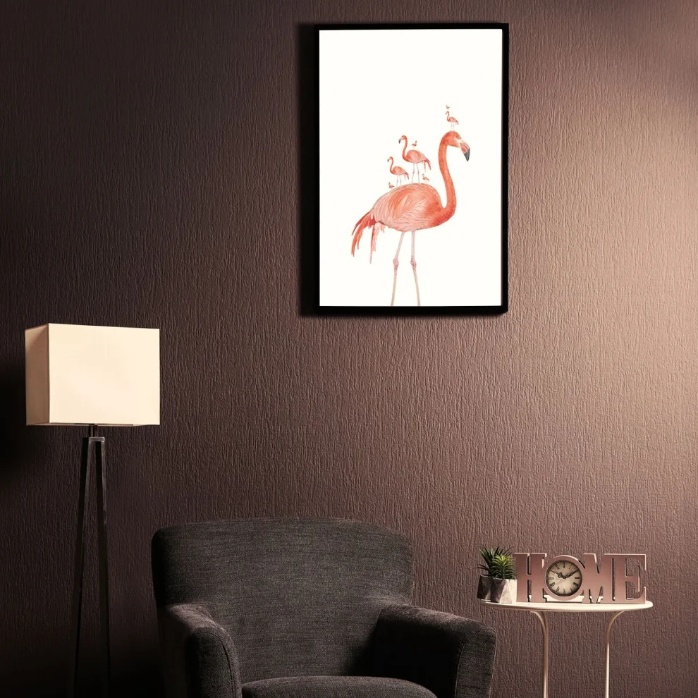 Action Zebra	 - Flamingo Party Art Print