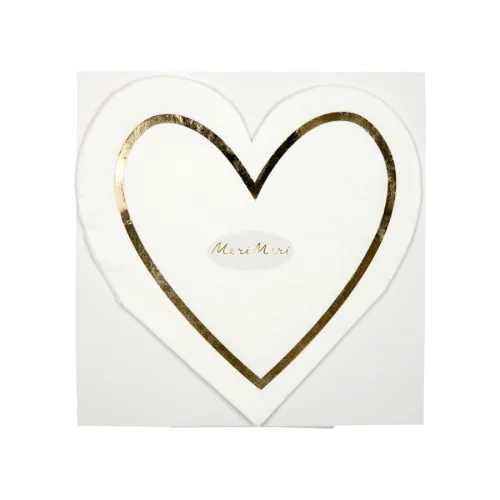 Meri Meri - Pearl Heart Napkin Pack of 16