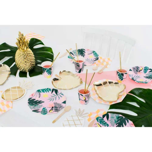 Meri Meri - Palm Leaf Gold Plate Pack of 8