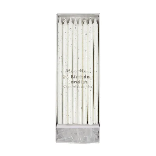 Meri Meri - Silver Glitter Birthday Candles