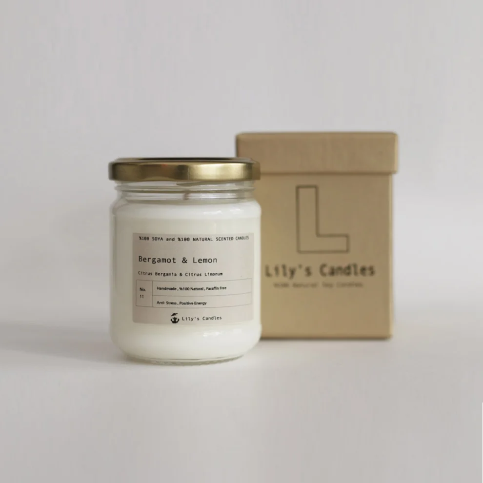 Lily's Candles  - Bergamot & Lemon Natural Candle