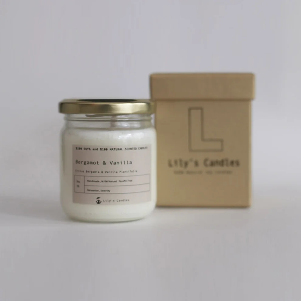 Lily's Candles  - Bergamot & Vanilla Natural Candle 