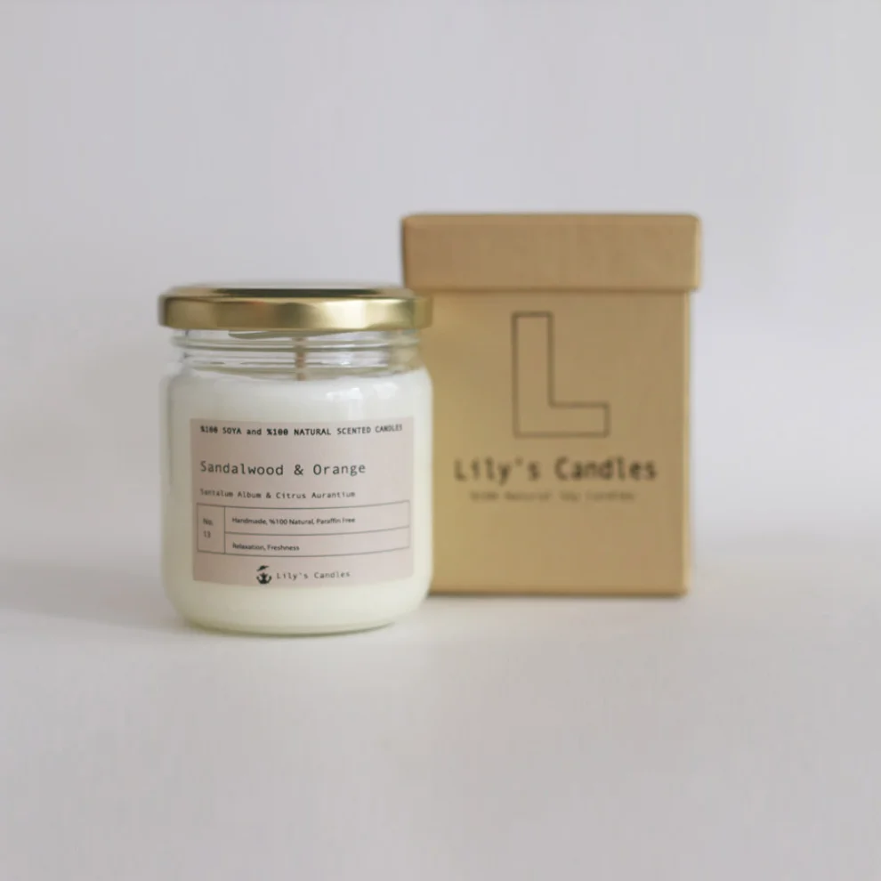 Lily's Candles  - Sandalwood & Orange Natural Candle