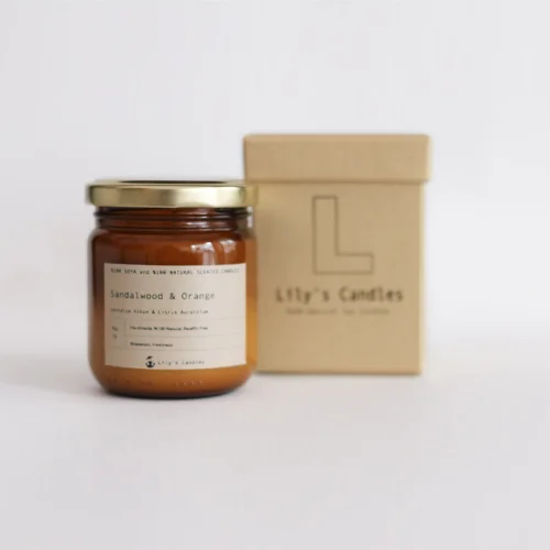 Lily's Candles  - Sandalwood & Orange Natural Candle