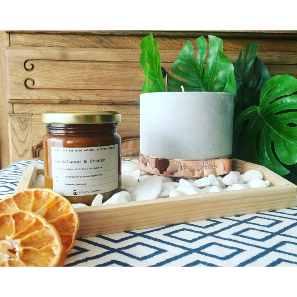 Lily's Candles  - Sandalwood & Orange Natural Candle 