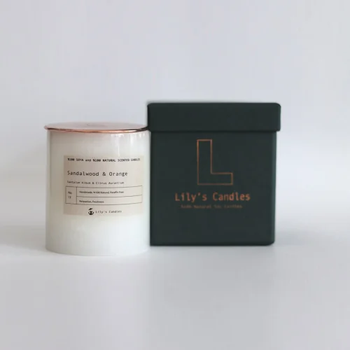 Lily's Candles - Sandalwood & Orange Marble Natural Candle