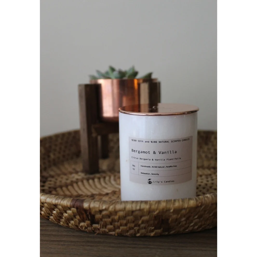 Lily's Candles  - Bergamot & Vanilla Marble Natural Candle