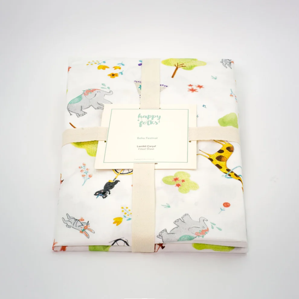 Happy Folks - Boho Team Fun Fitted Sheet