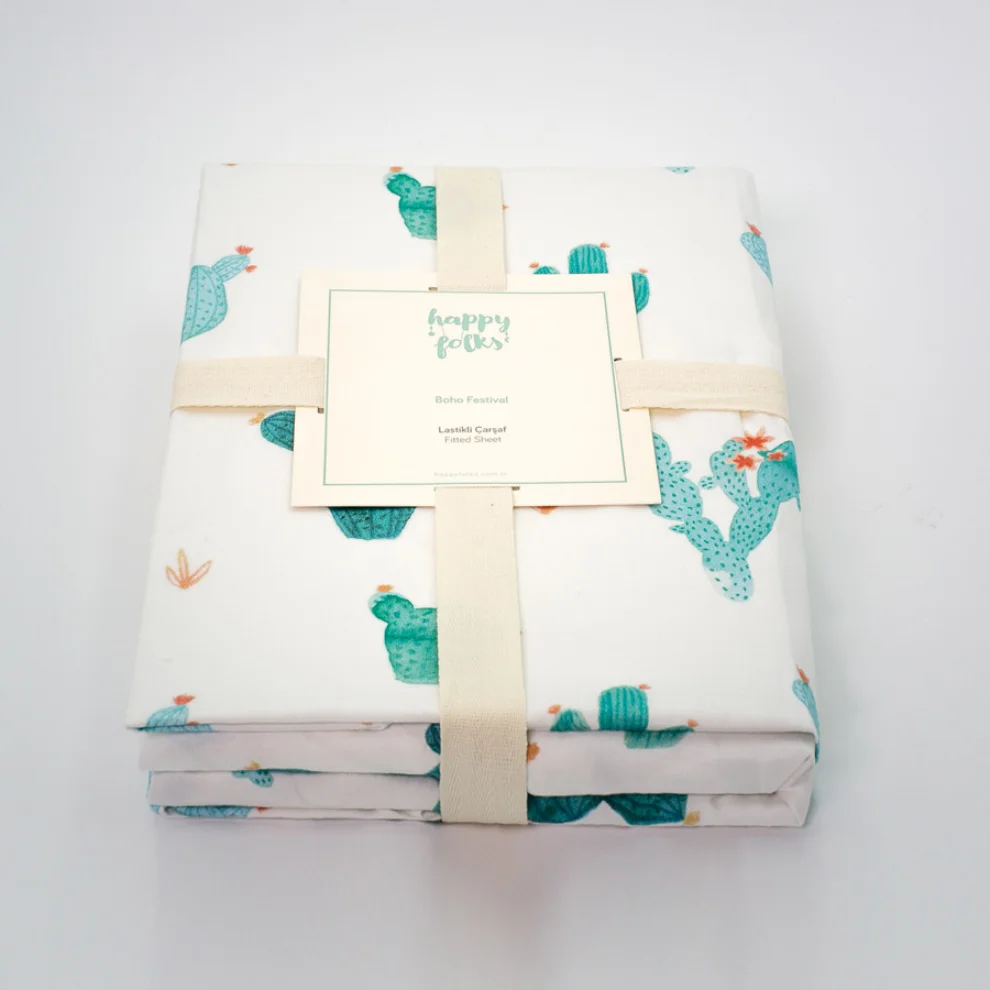 Happy Folks - Cactus Field Fitted Sheet
