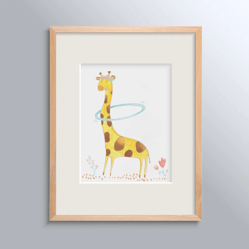 Happy Folks - Miss Giraffe Poster