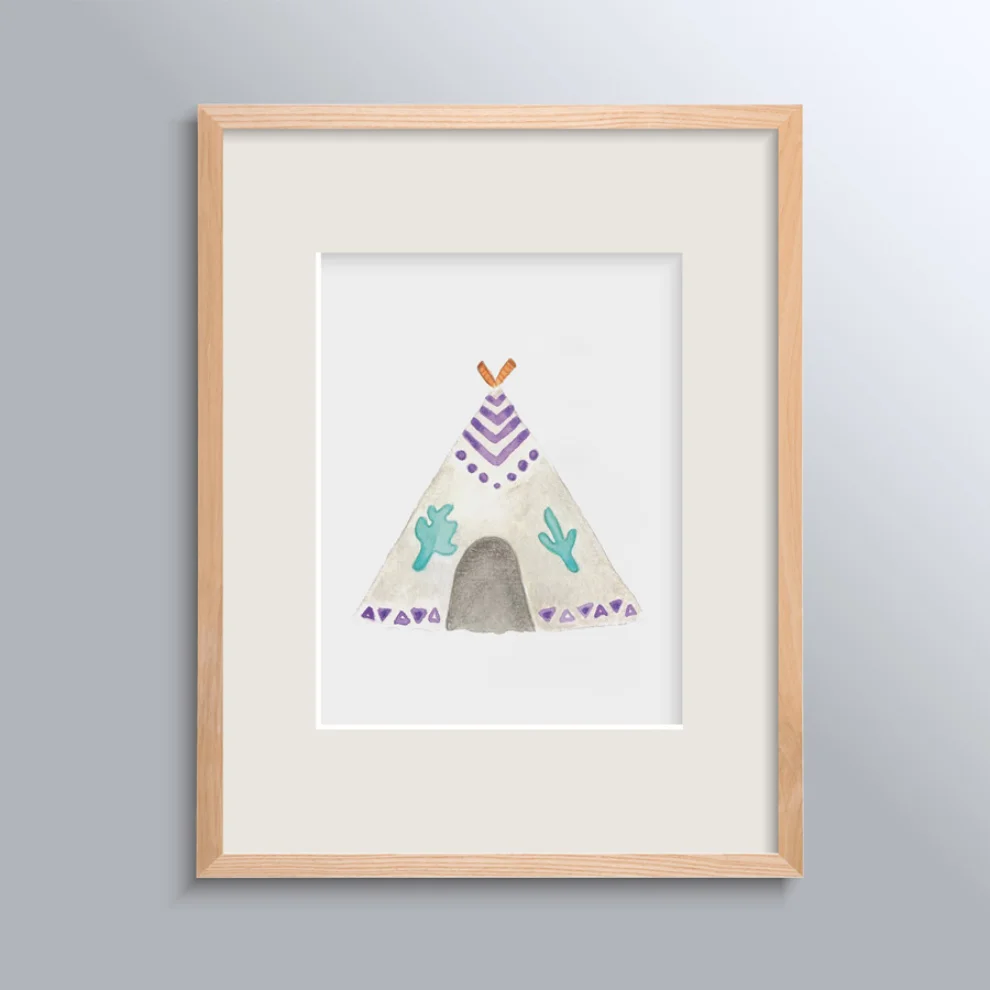 Happy Folks - Teepee Art Print