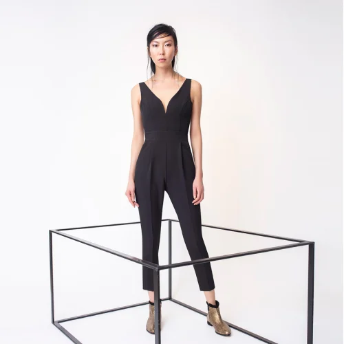 Rivus - Straight-Leg Pants Crepe Jumpsuit