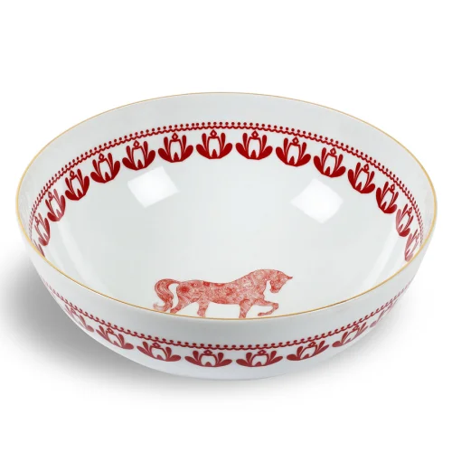 Some Home İstanbul - Horse Luck Collection Red 25cm Kase