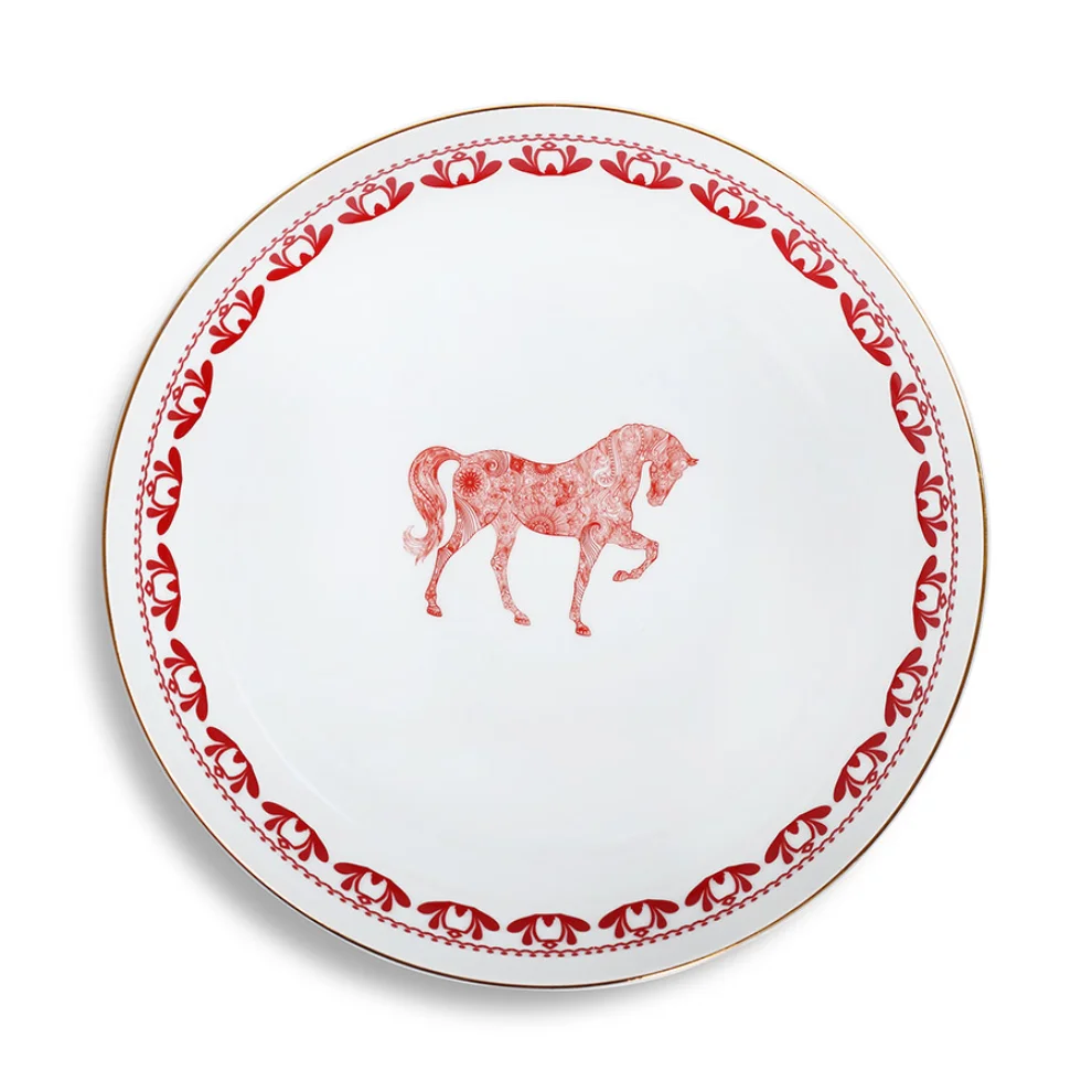 Some Home İstanbul - Horse Luck Collection Red 25cm Kase