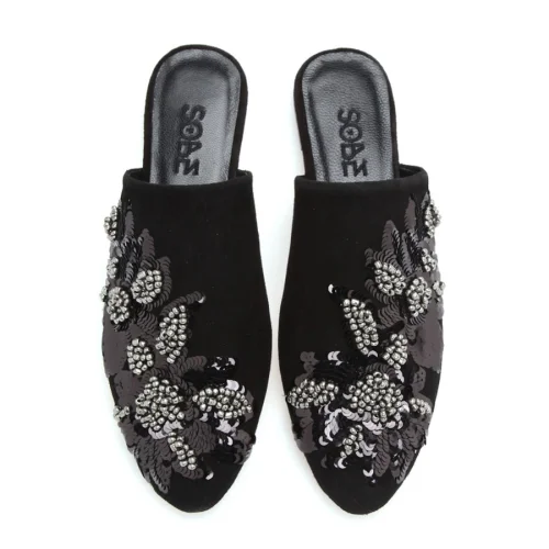 Sobehandmade - Black Auburn Sheer Slippers