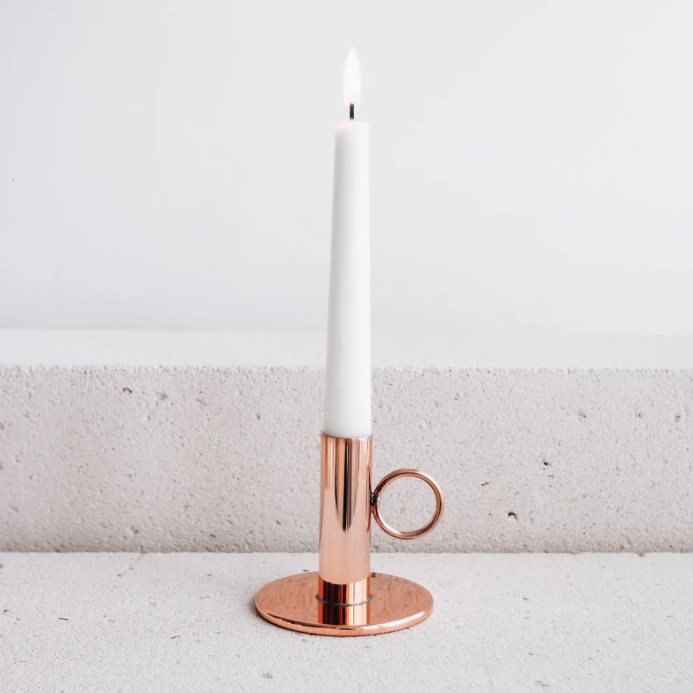 Bakır İstanbul - Oslo Copper Candlestick Holder