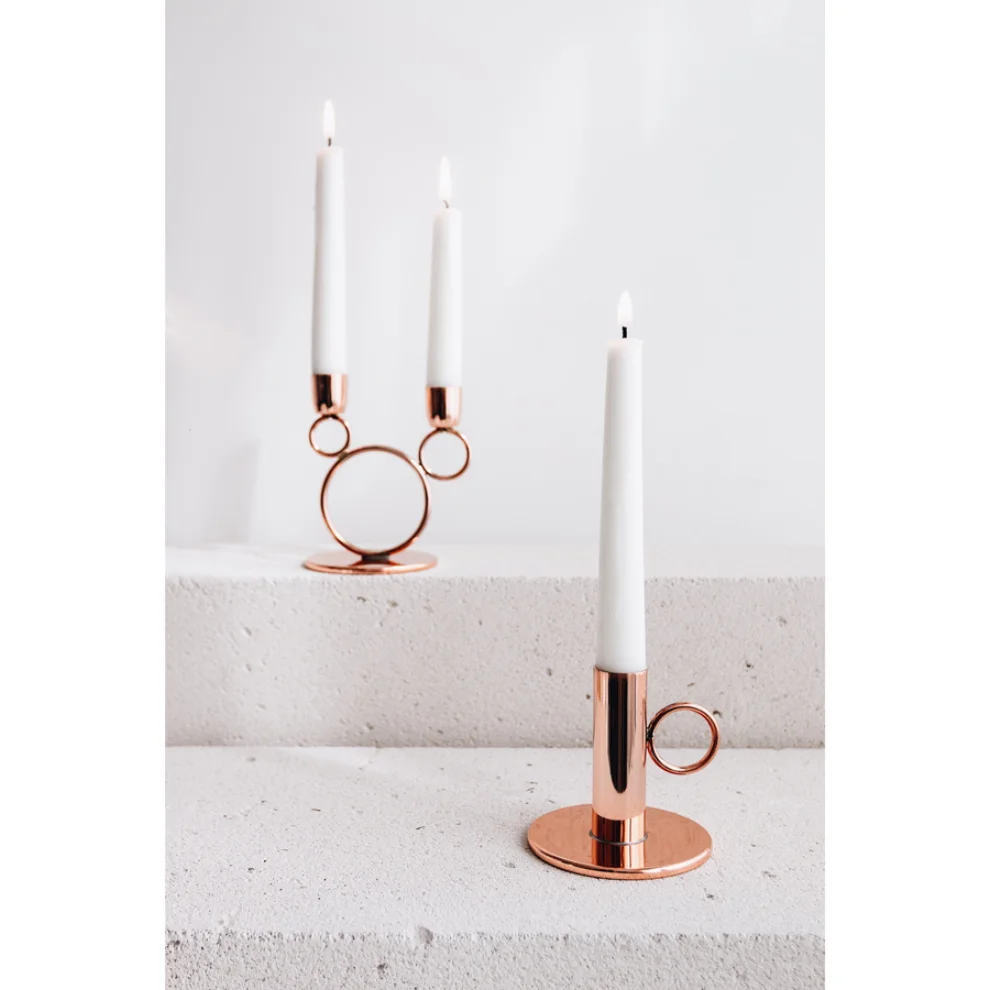 Bakır İstanbul - Uppsala Copper Candlestick Holder