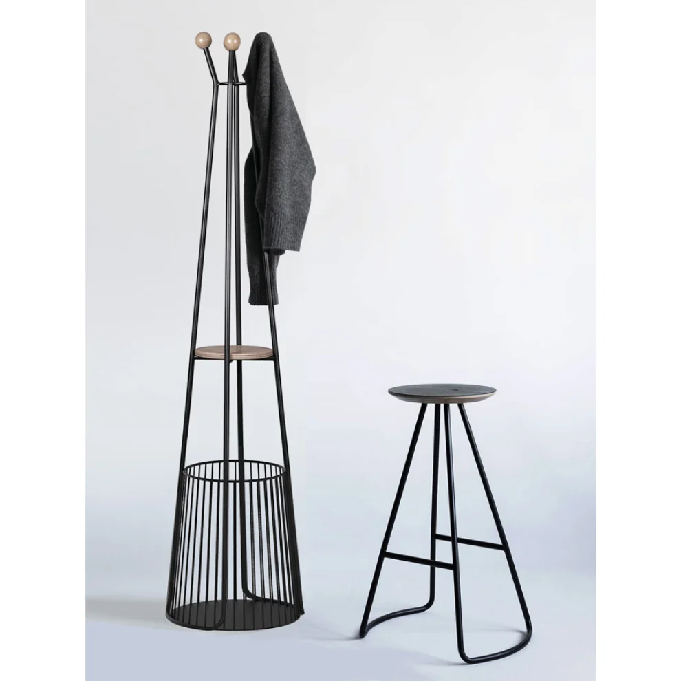 Studio Kali - Sama Coat Rack With Wire Umbrella Holder 